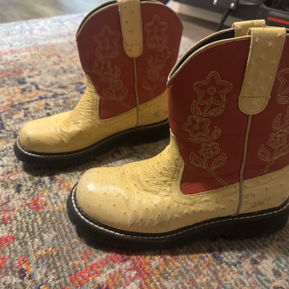 Women’s Western Boots - Yellow and Red - Picture 4 of 5